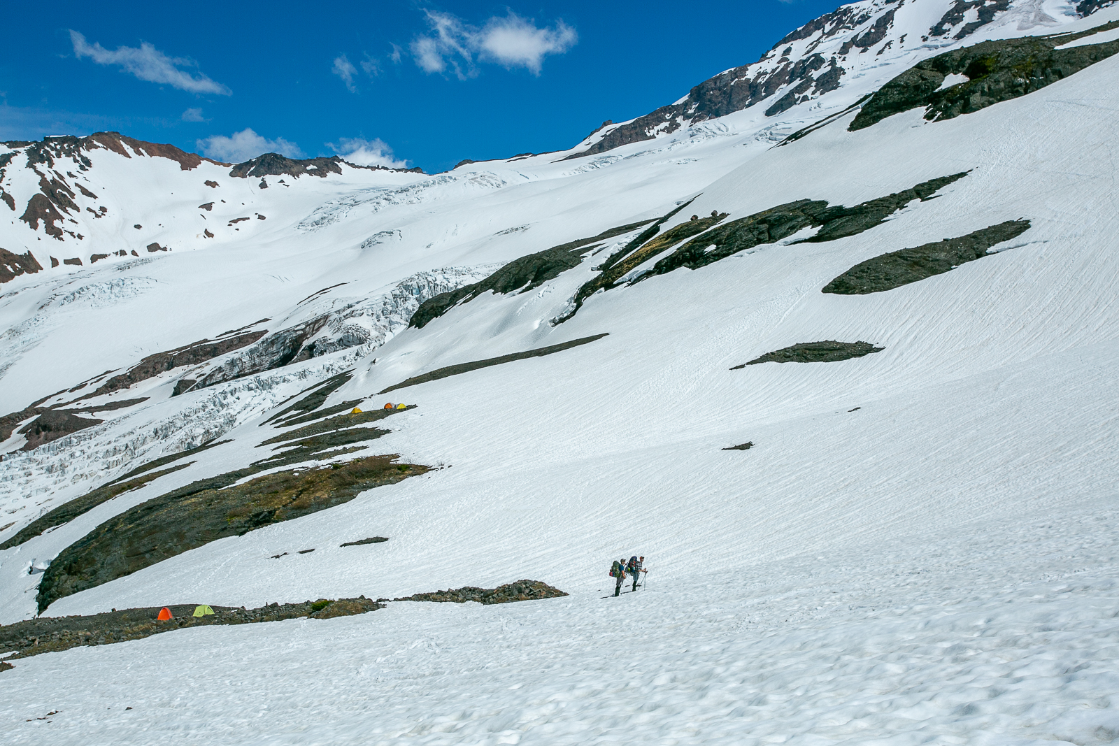 vista de glaciares en Mount baker y escaladores