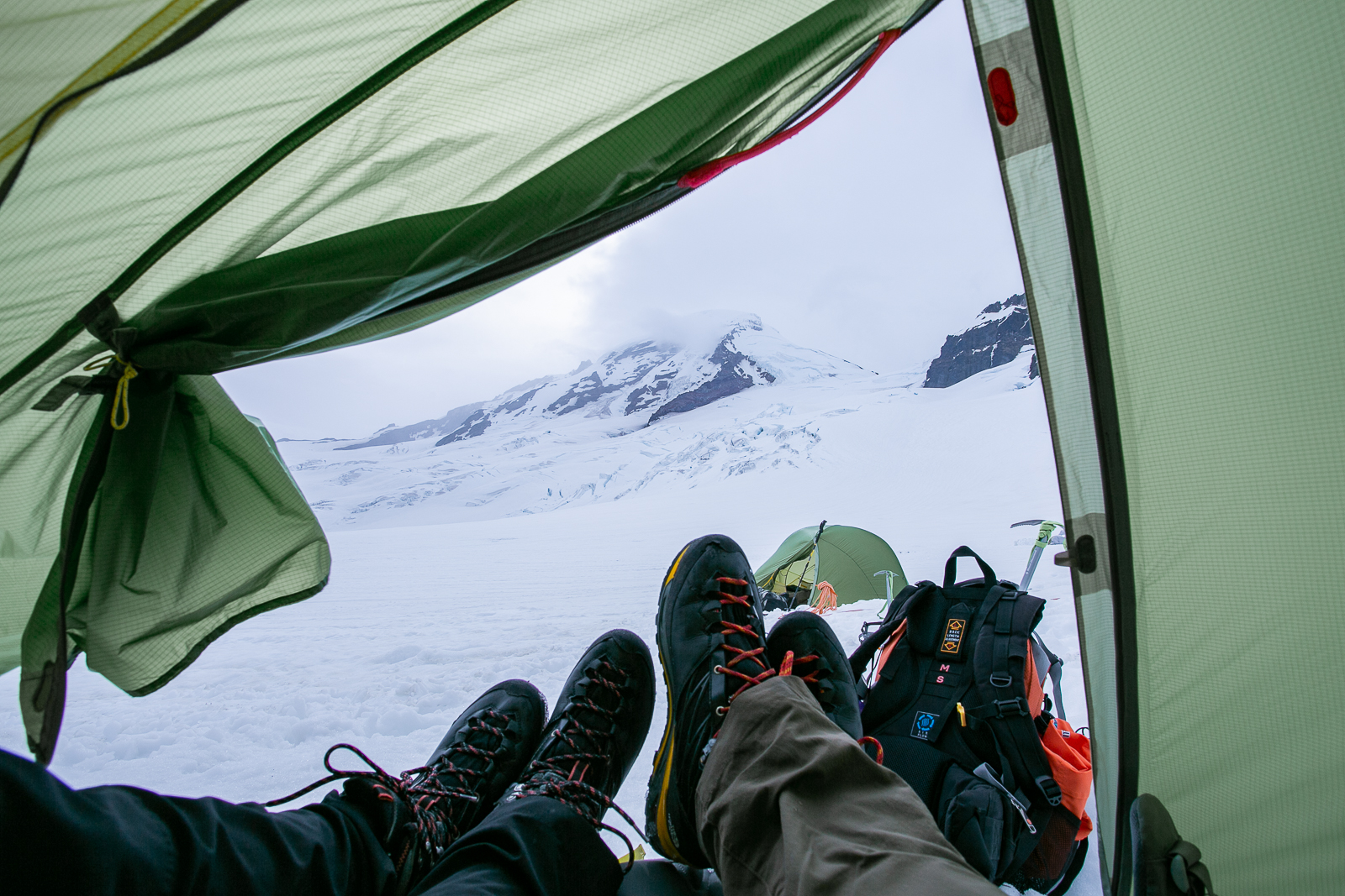 vista de Mount baker desde la carpa